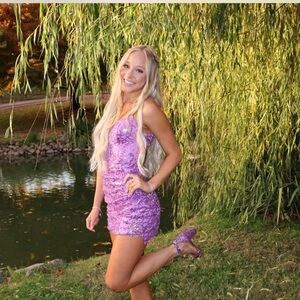 Mesh Sequin Bustier Mini Dress